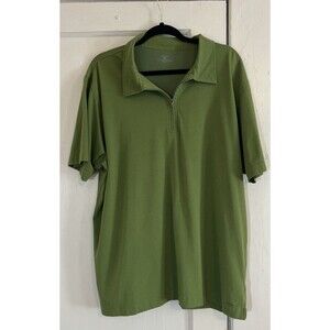 Patagonia Polo Shirt Men’s XL Green 1/4 Zip Organic Cotton Poly Stretch Golf